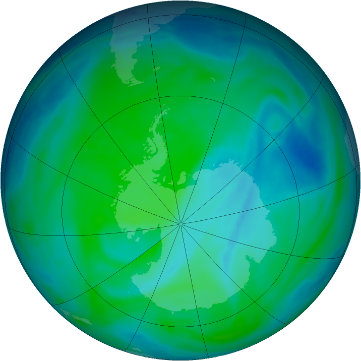 Antarctic ozone map for 20 December 2006